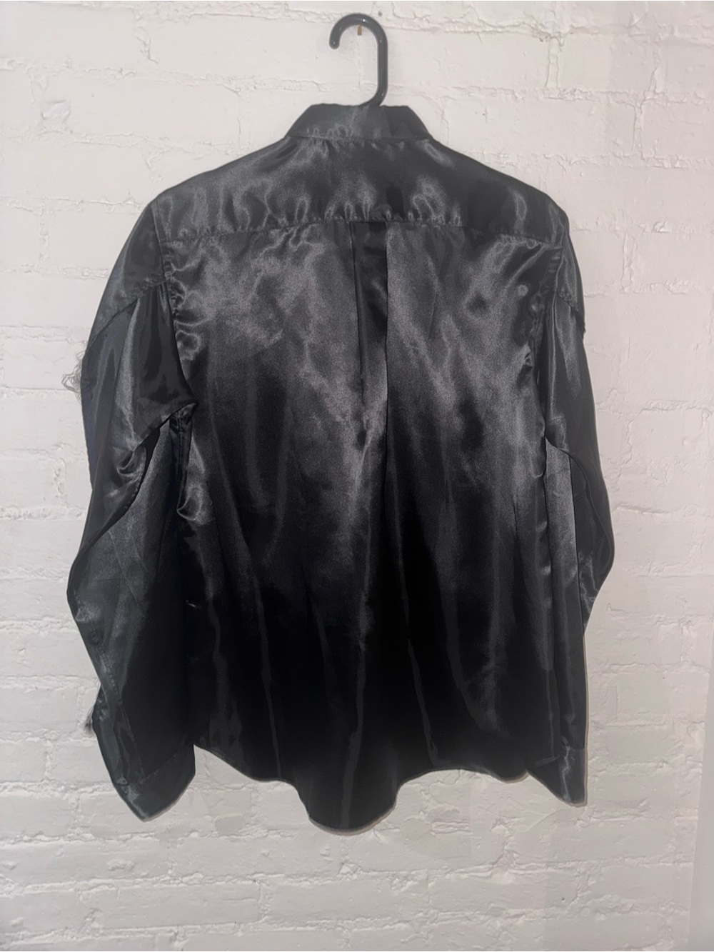 Comme des Garcons Black Satin Collared Shirt
